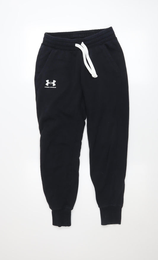 Mens UK Size XS Under armour Relaxed Fit Jogger Black Trousers