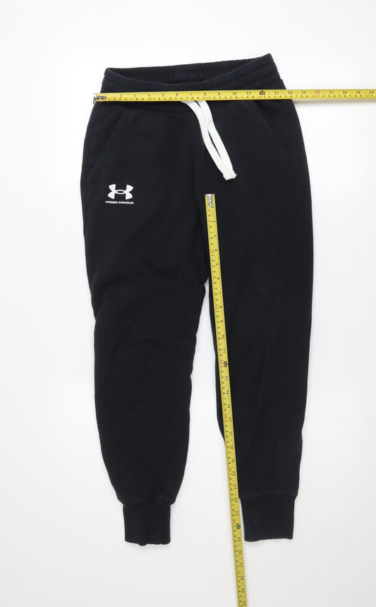 Mens UK Size XS Under armour Relaxed Fit Jogger Black Trousers