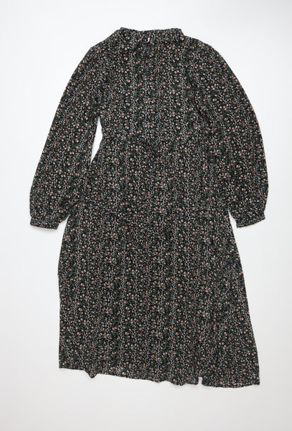 OBJECT Womens Multicoloured Floral Midi Fit & Flare Dress Size 8