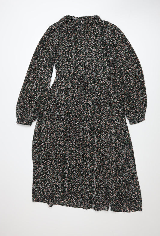 OBJECT Womens Multicoloured Floral Midi Fit & Flare Dress Size 8