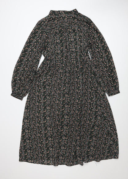 OBJECT Womens Multicoloured Floral Midi Fit & Flare Dress Size 8