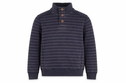 FatFace Men's Blue Striped Henley Sweatshirt Size M
