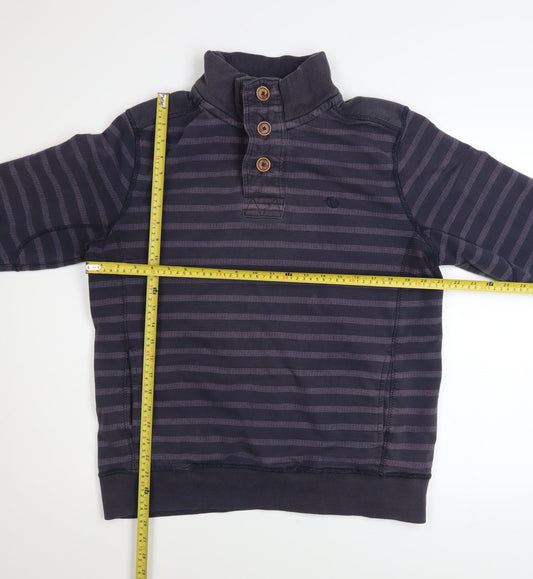 Mens UK Size M Fat Face Blue Henley Sweatshirt