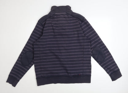 Mens UK Size M Fat Face Blue Henley Sweatshirt