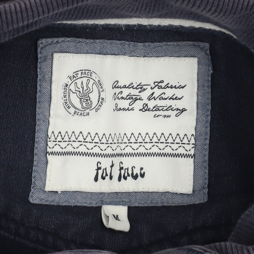 Mens UK Size M Fat Face Blue Henley Sweatshirt