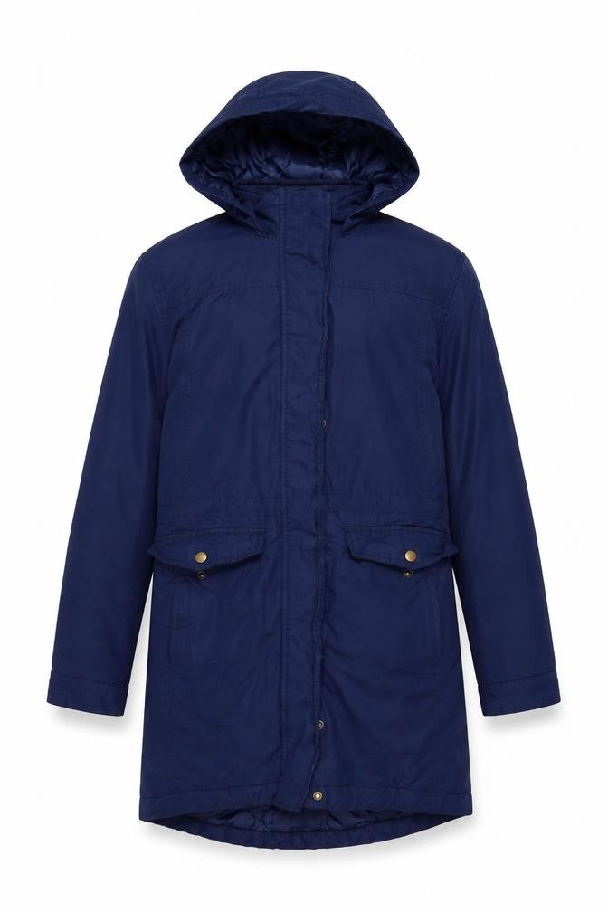 Mens UK Size S Lands' End Blue Parka Coat
