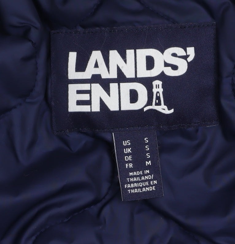 Mens UK Size S Lands' End Blue Parka Coat