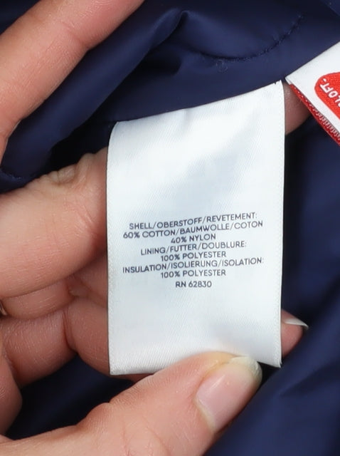 Mens UK Size S Lands' End Blue Parka Coat