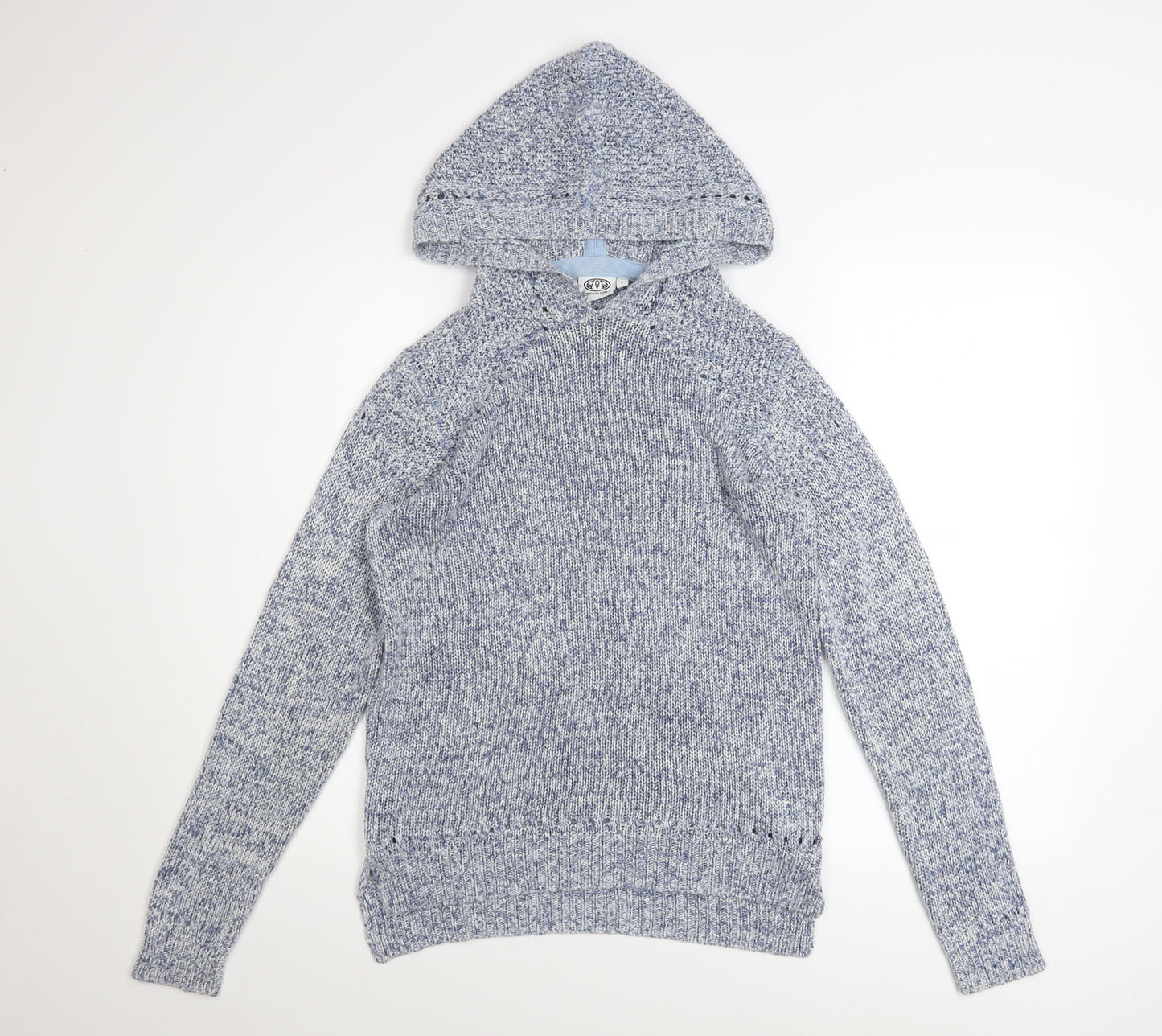 Womens UK Size 8 Animal Blue Pullover Hoodie