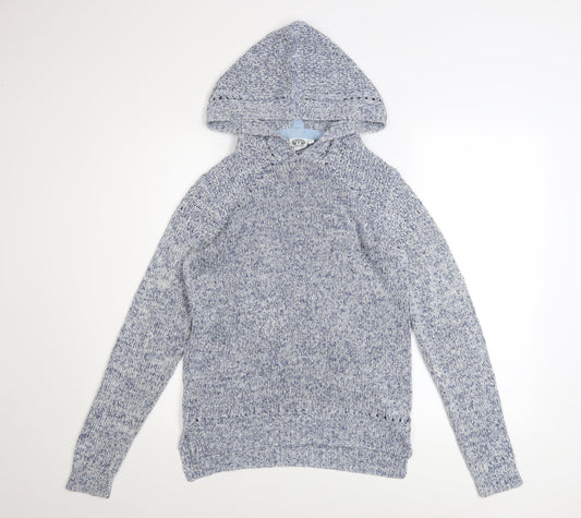 Womens UK Size 8 Animal Blue Pullover Hoodie