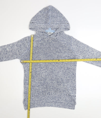 Womens UK Size 8 Animal Blue Pullover Hoodie