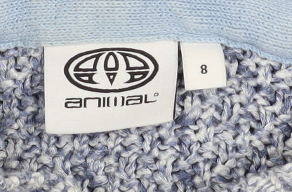 Womens UK Size 8 Animal Blue Pullover Hoodie