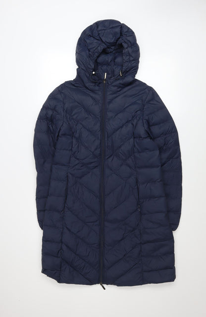 David Barry Women’s Blue Long Hooded Down Puffer Coat Size 12