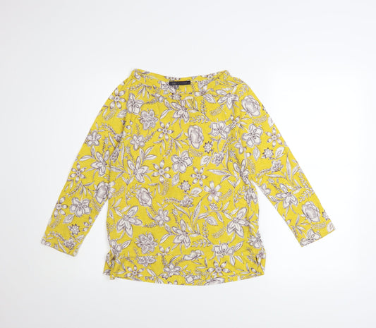 Womens UK Size 8 Marks and Spencer Yellow Tunic T-Shirt