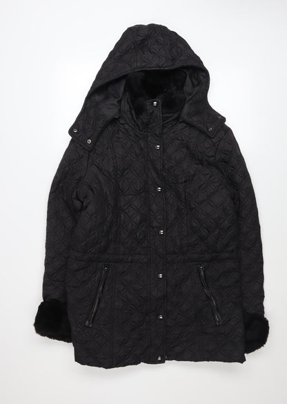 Womens UK Size M Marc New York Black Quilted Coat