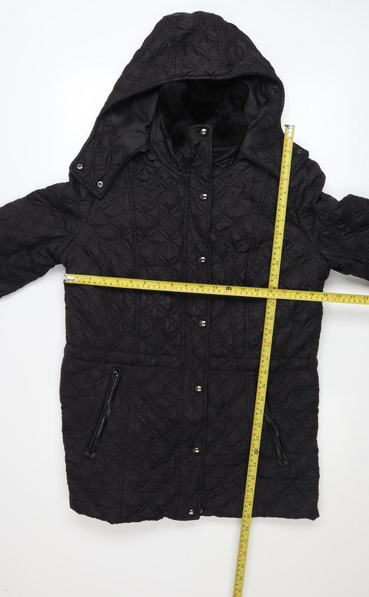 Womens UK Size M Marc New York Black Quilted Coat