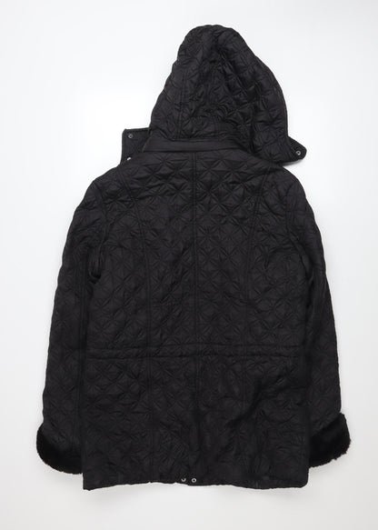 Womens UK Size M Marc New York Black Quilted Coat