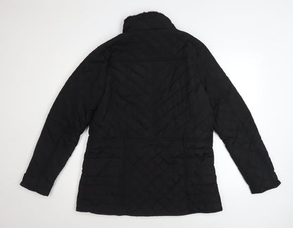 Firetrap Womens Black Quilted Mid-Length Jacket Size 14