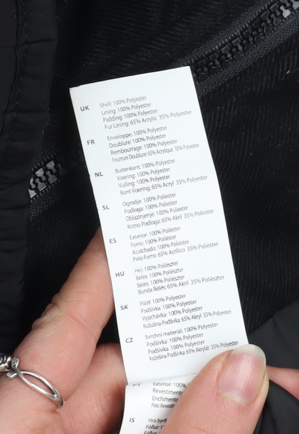 Firetrap Womens Black Quilted Mid-Length Jacket Size 14