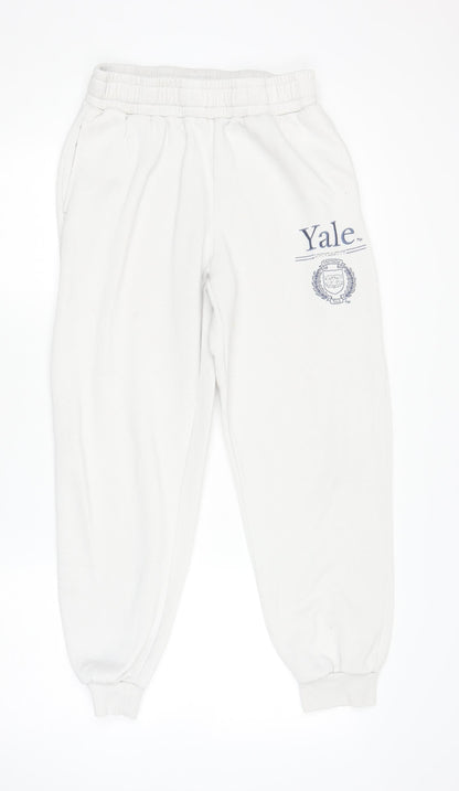 Yale University Women’s White Track Pants Small Fleece Joggers Casual