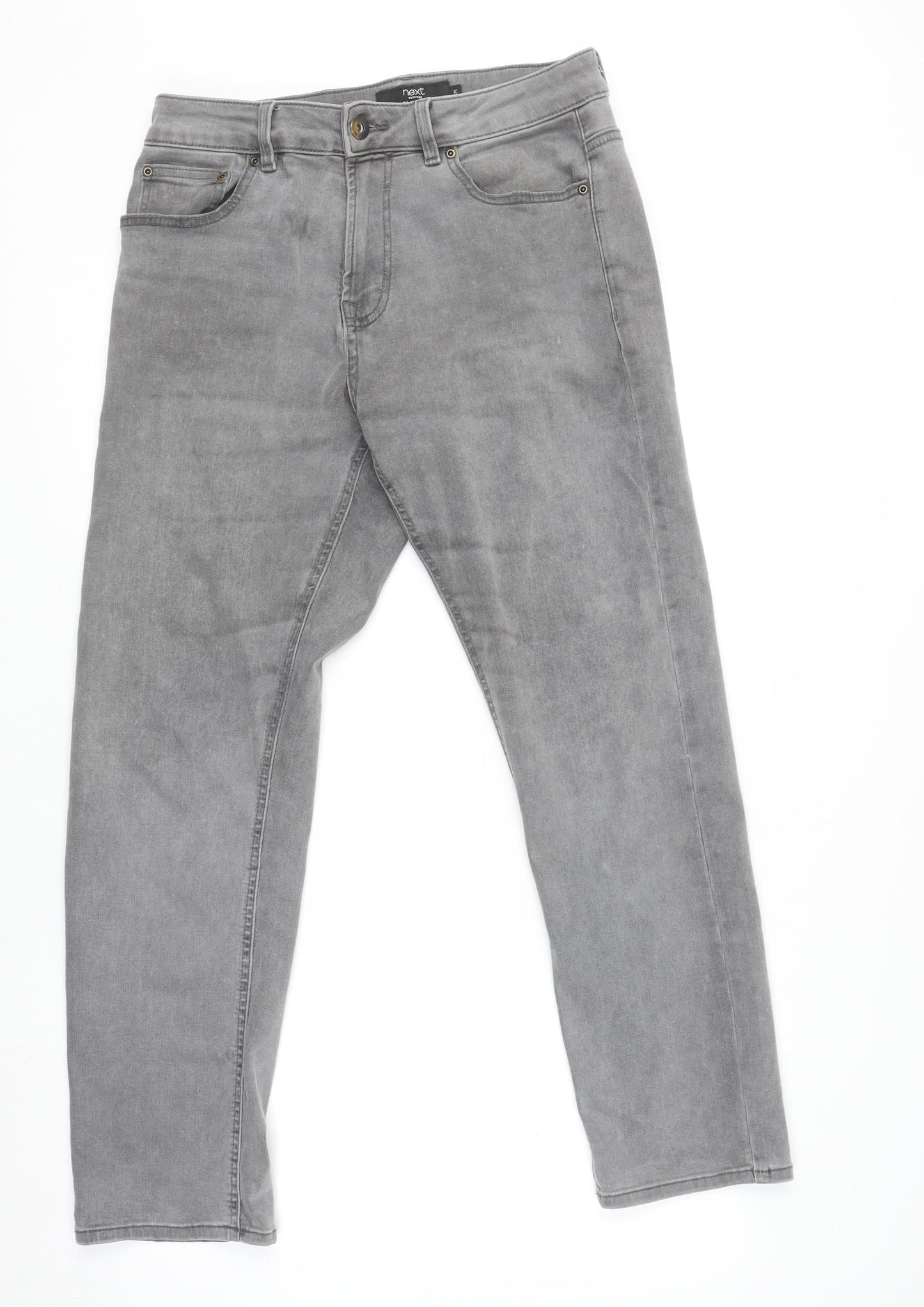 Mens UK Size M NEXT Regular Fit Straight Grey Jeans