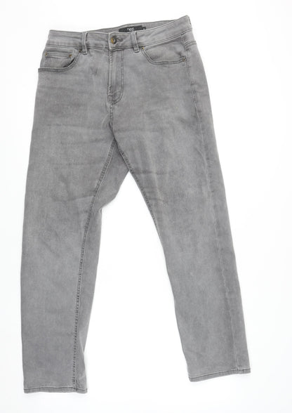 Mens UK Size M NEXT Regular Fit Straight Grey Jeans