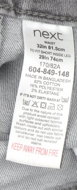 Mens UK Size M NEXT Regular Fit Straight Grey Jeans
