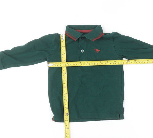 Next Boys Green Long Sleeve Cotton Polo Top 18-24 Months