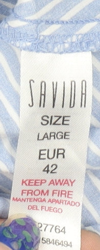 Womens UK Size 14 Savida Blue Tunic Blouse