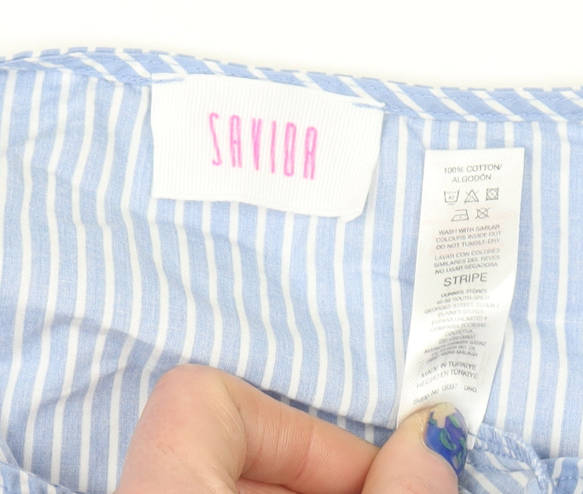 Womens UK Size 14 Savida Blue Tunic Blouse