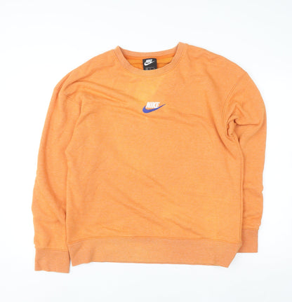Mens UK Size M Nike Orange Pullover Sweatshirt
