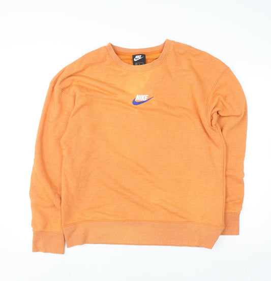 Mens UK Size M Nike Orange Pullover Sweatshirt