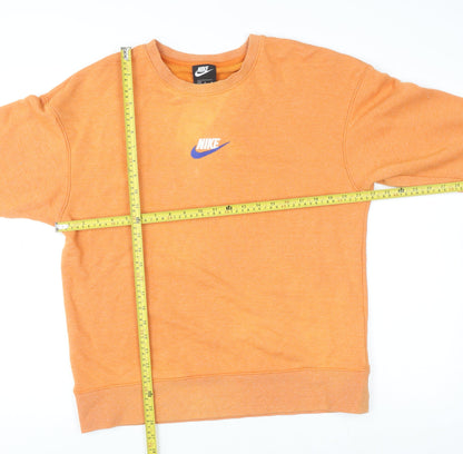 Mens UK Size M Nike Orange Pullover Sweatshirt