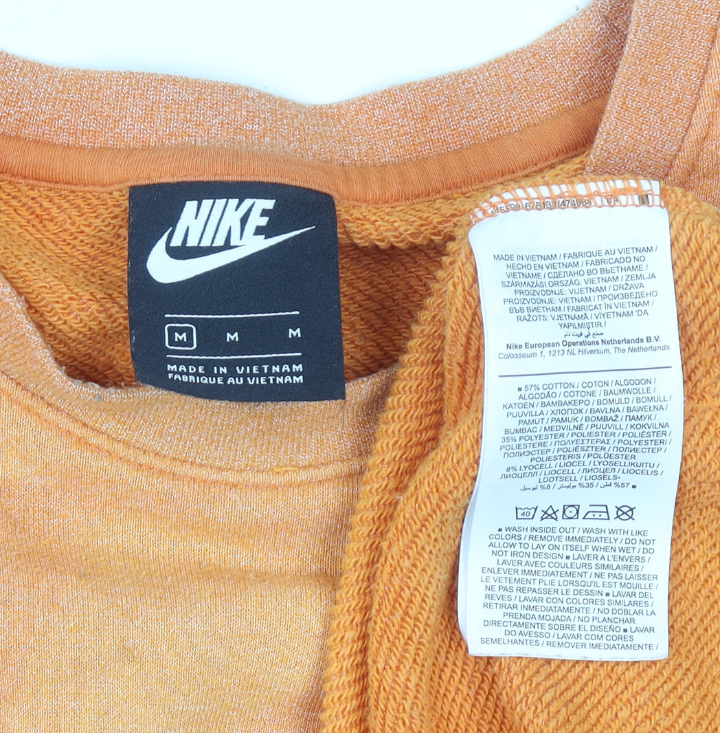 Mens UK Size M Nike Orange Pullover Sweatshirt