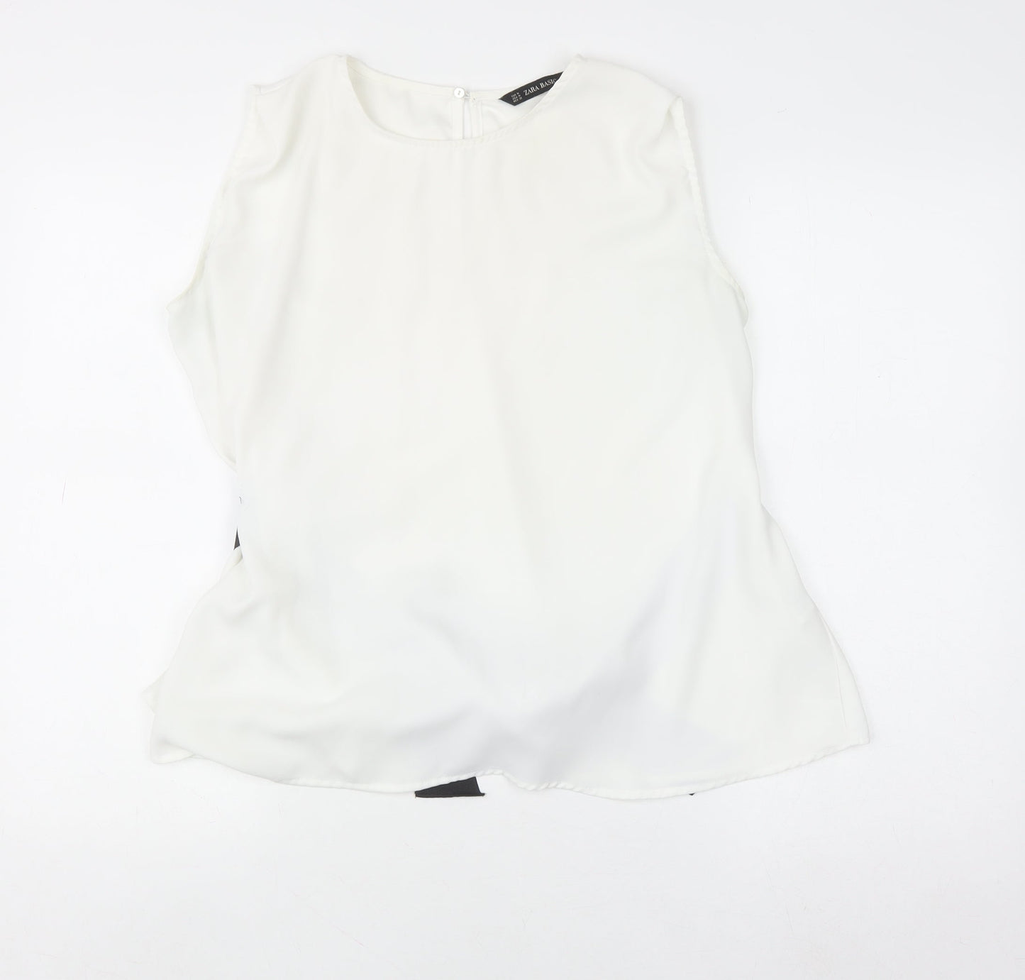 Womens UK Size 12 Zara Basic White Basic Blouse