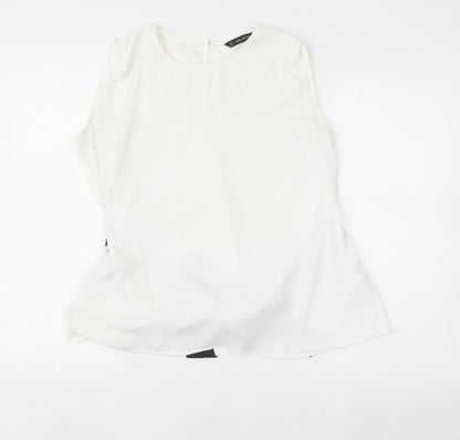Womens UK Size 12 Zara Basic White Basic Blouse