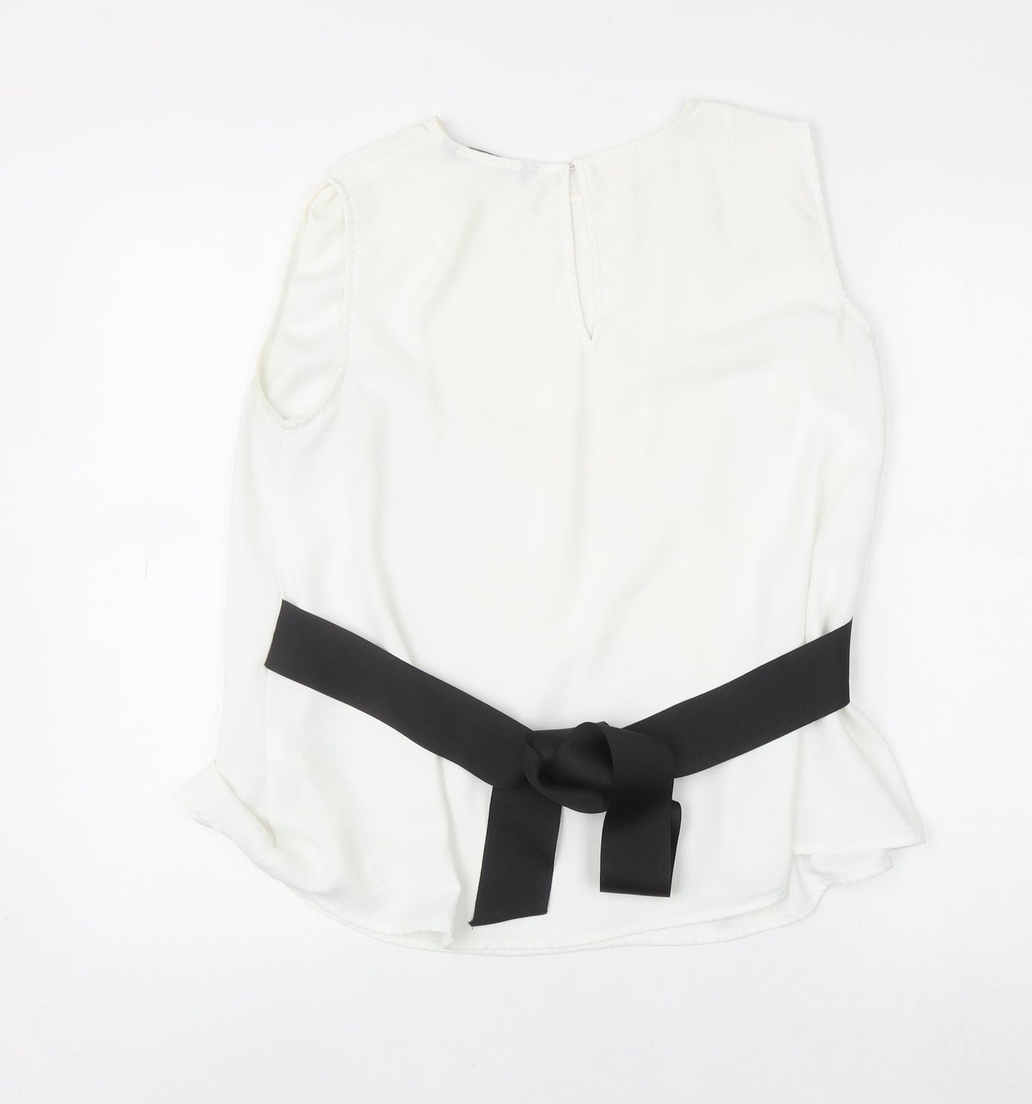 Womens UK Size 12 Zara Basic White Basic Blouse