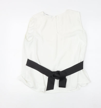 Womens UK Size 12 Zara Basic White Basic Blouse
