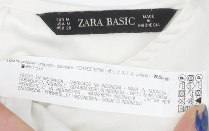 Womens UK Size 12 Zara Basic White Basic Blouse