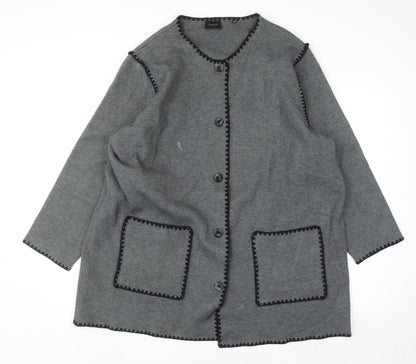 Womens UK Size 2XL Cyrus Grey Cardigan Jumper