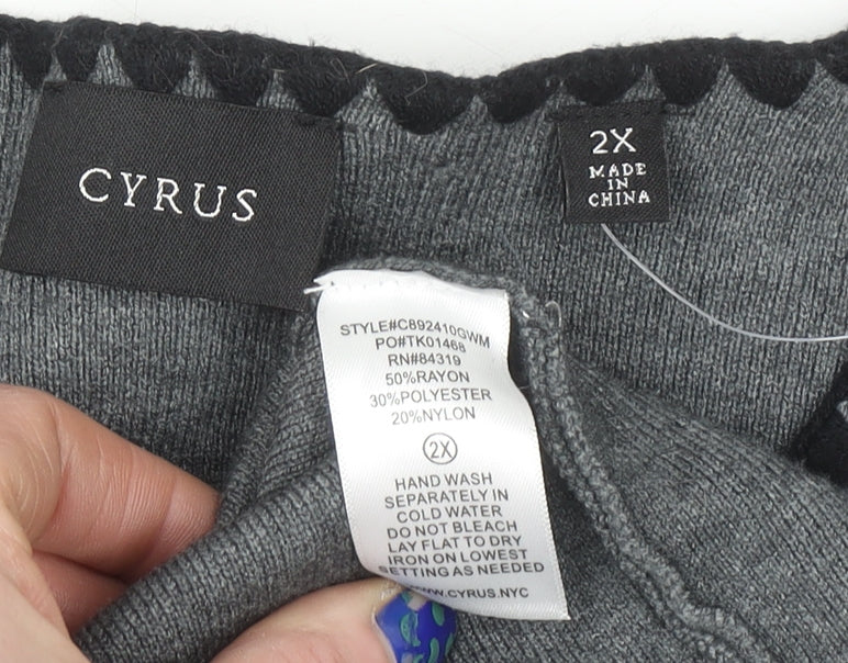 Womens UK Size 2XL Cyrus Grey Cardigan Jumper