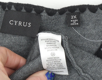 Womens UK Size 2XL Cyrus Grey Cardigan Jumper