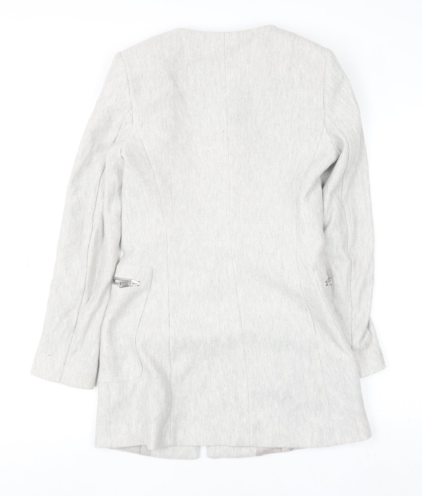 Womens UK Size S Zara Basic Grey Basic Jacket