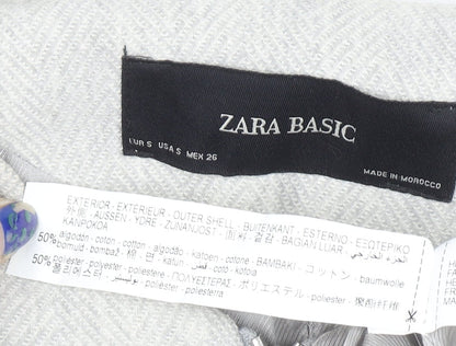 Womens UK Size S Zara Basic Grey Basic Jacket