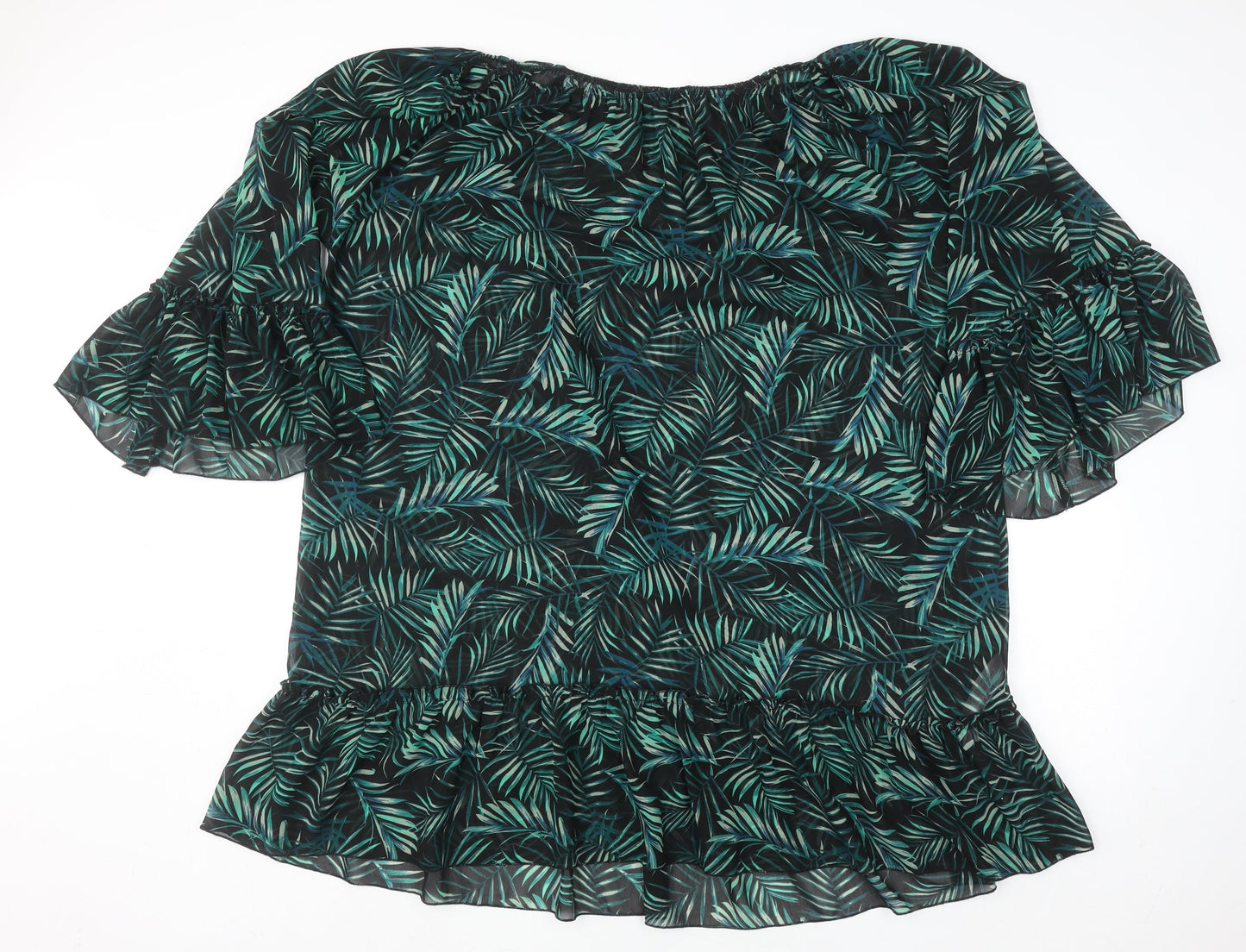 Womens UK Size XL Calliope Green Tunic Blouse