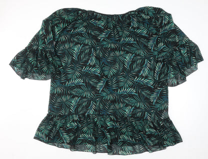 Womens UK Size XL Calliope Green Tunic Blouse