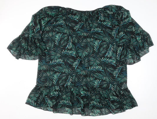 Womens UK Size XL Calliope Green Tunic Blouse