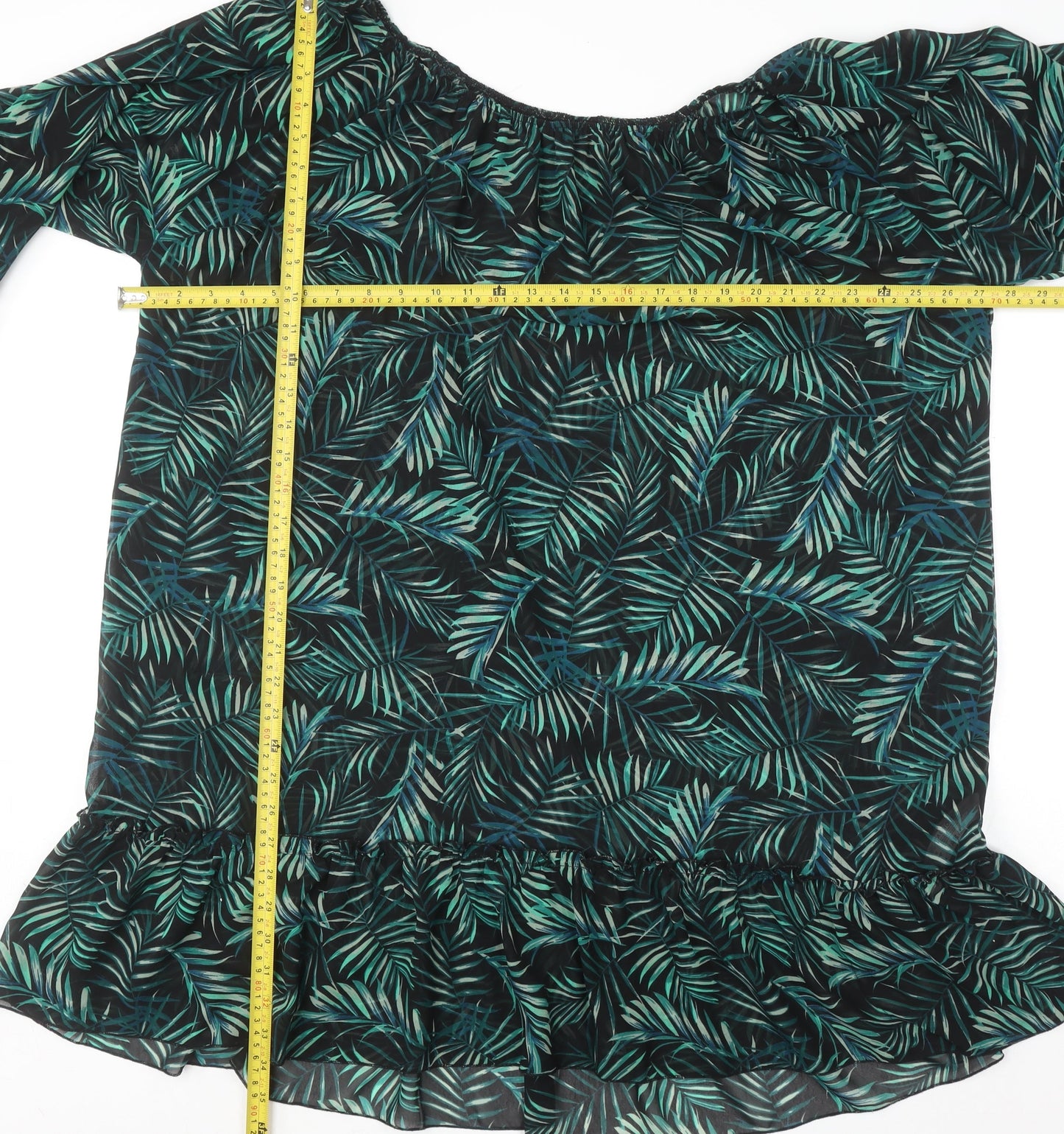 Womens UK Size XL Calliope Green Tunic Blouse