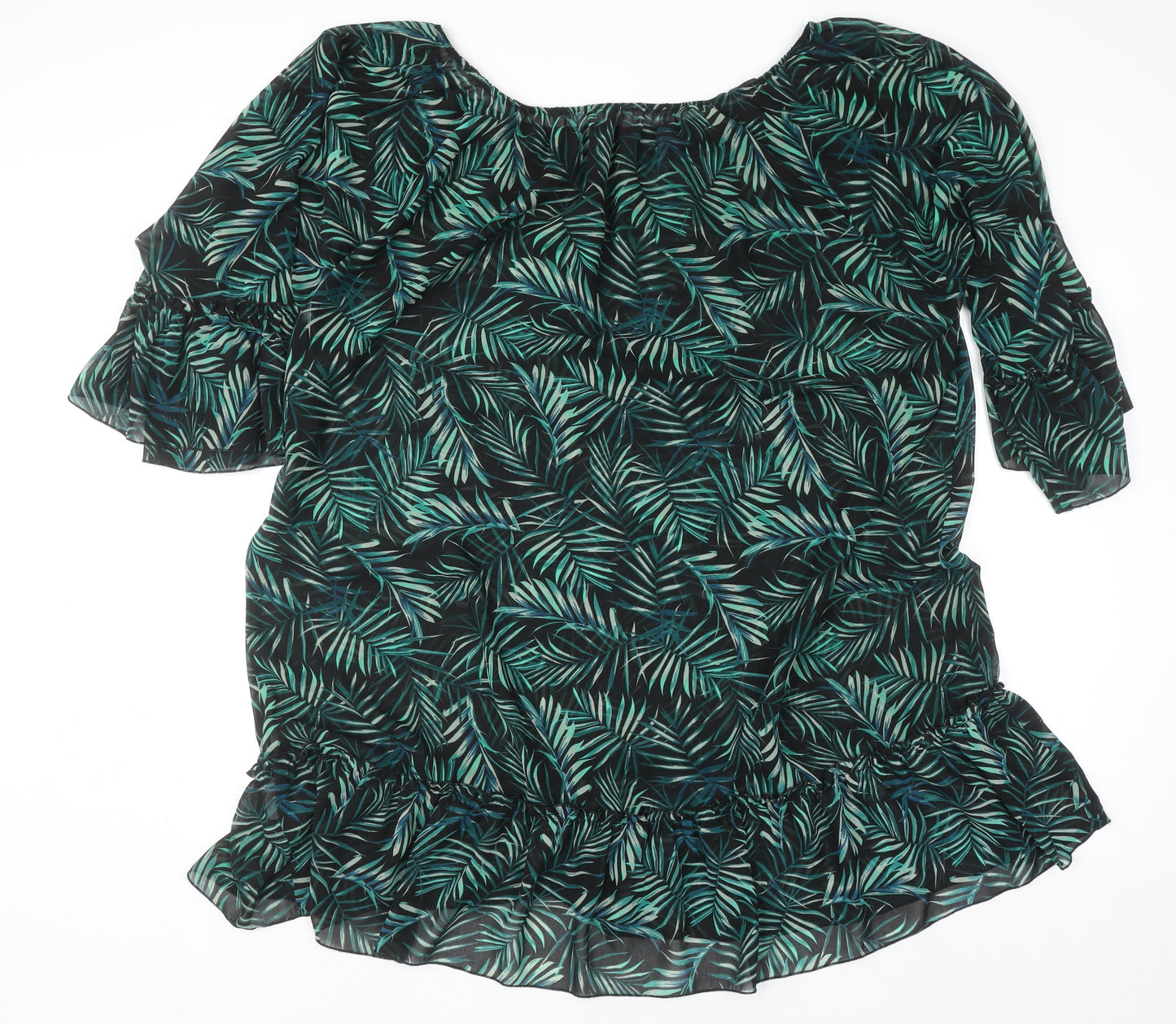 Womens UK Size XL Calliope Green Tunic Blouse