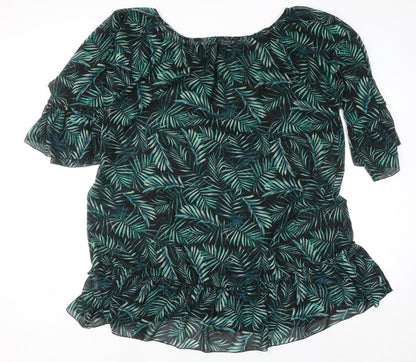 Womens UK Size XL Calliope Green Tunic Blouse